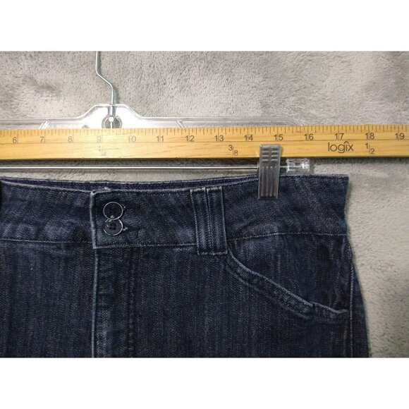 NYDJ Jeans Womens 16 Blue Denim Billie Mini Boot Cut Dark Wash Flap Pockets - Picture 3 of 11